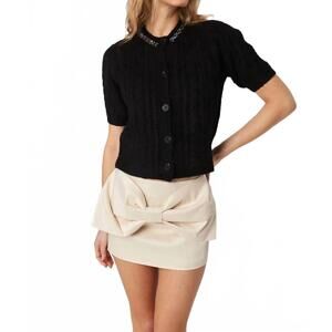 NEW JOHN + JENN maxwell caviar cardigan top in black